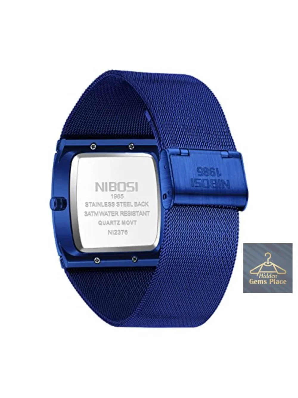 Men's Analog Square Dial Mesh Strap Watch Quartz Date Display Stainless Steel